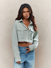 MISSGUIDED Button Through Long Sleeves Crop Jacket Blouse With Pockets